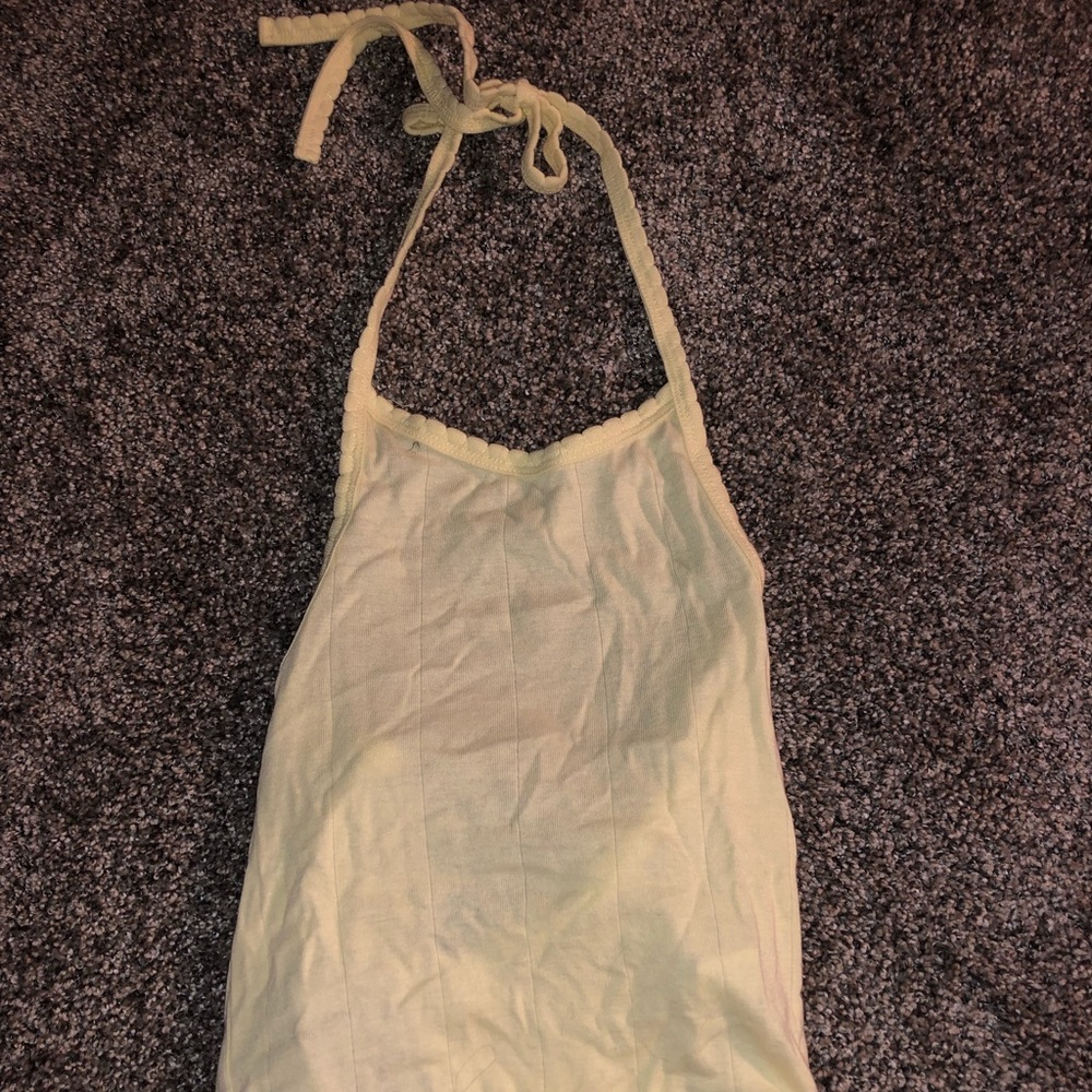 Yellow halter crop top